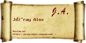 Járay Alex névjegykártya